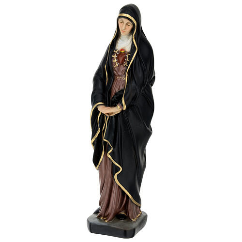 Statua Madonna Addolorata resina 30 cm dipinta 3