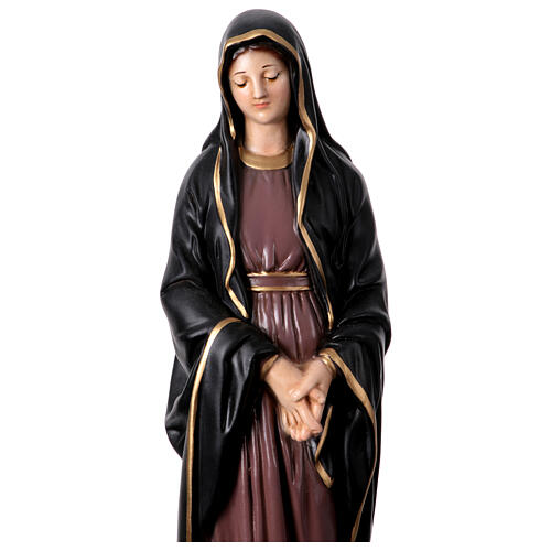 Statua resina Madonna Addolorata vesti nere 32 cm dipinta 2