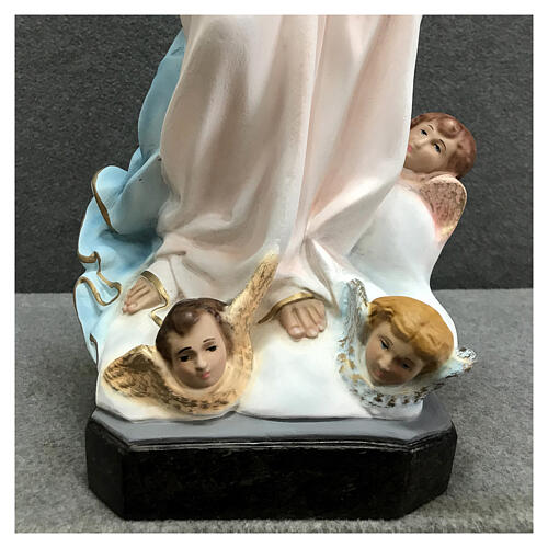 Statua Madonna Assunta del Murillo angeli 50 cm resina dipinta 6