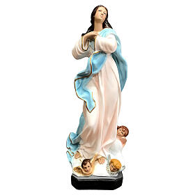 Imagem Nossa Senhora da Imaculada Conceição de Murillo com anjos resina pintada 50 cm