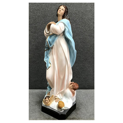 Imagem Nossa Senhora da Imaculada Conceição de Murillo com anjos resina pintada 50 cm 3