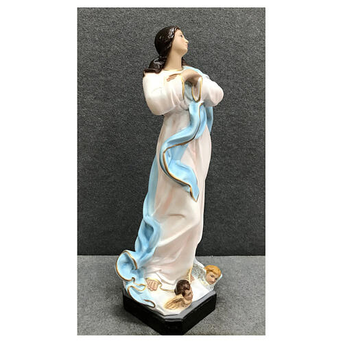 Imagem Nossa Senhora da Imaculada Conceição de Murillo com anjos resina pintada 50 cm 5