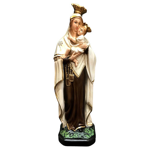 Statue Notre-Dame du Mont-Carmel 25 cm résine peinte 1