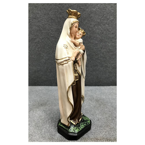 Statue Notre-Dame du Mont-Carmel 25 cm résine peinte 5