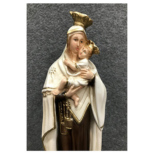 Statua Madonna del Carmine 25 cm resina dipinta 4