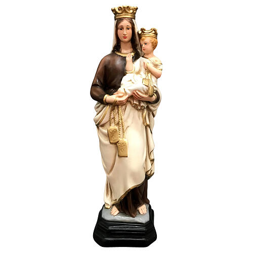 Statua Madonna del Carmine scapolare 34 cm resina dipinta 1