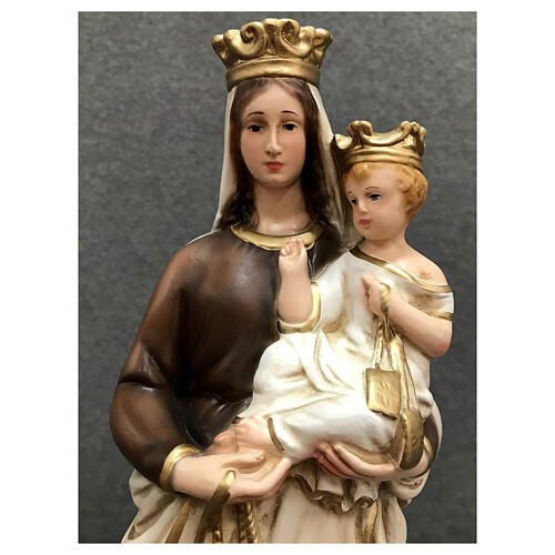 Statua Madonna del Carmine scapolare 34 cm resina dipinta 2