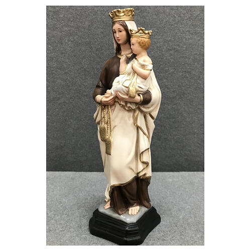 Statua Madonna del Carmine scapolare 34 cm resina dipinta 3