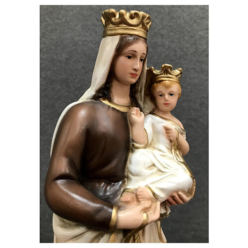 Statua Madonna del Carmine scapolare 34 cm resina dipinta 4
