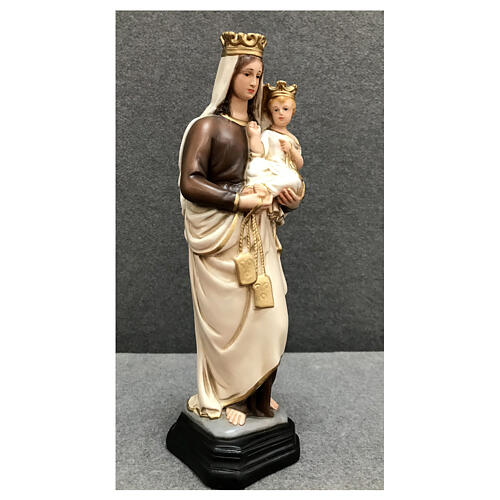 Statua Madonna del Carmine scapolare 34 cm resina dipinta 5
