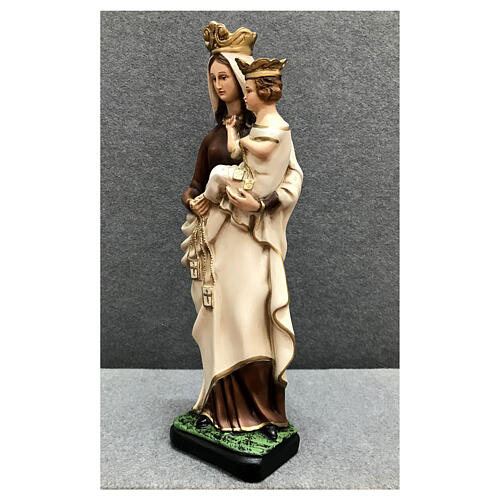 Statue of Our Lady of Mount Carmel golden scapular painted resin 40 cm 3