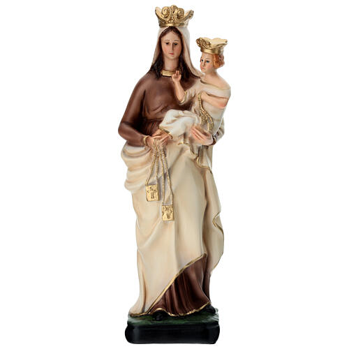 Statue of Our Lady of Mount Carmel golden scapular painted resin 40 cm 1