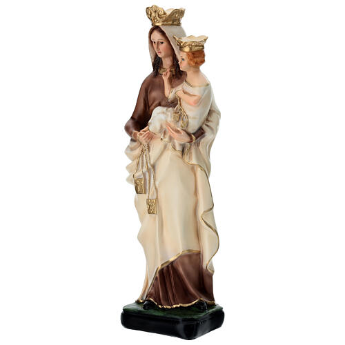 Statue of Our Lady of Mount Carmel golden scapular painted resin 40 cm 2