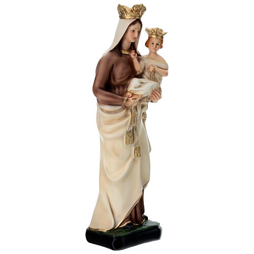 Statue of Our Lady of Mount Carmel golden scapular painted resin 40 cm 3