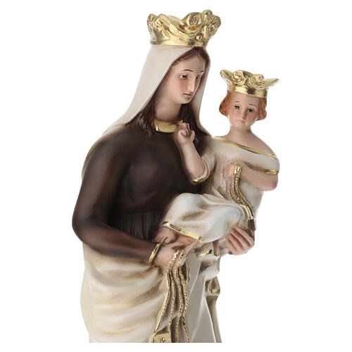 Estatua Virgen del Carmen escapular dorado 40 cm resina pintada 6