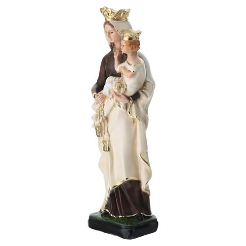 Statue Notre-Dame du Mont-Carmel scapulaire doré 40 cm résine peinte 3