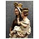Statua Madonna del Carmine scapolare dorato 40 cm resina dipinta s2