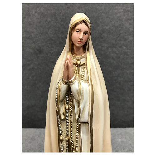 Estatua Virgen de Fátima 30 cm resina pintada 2