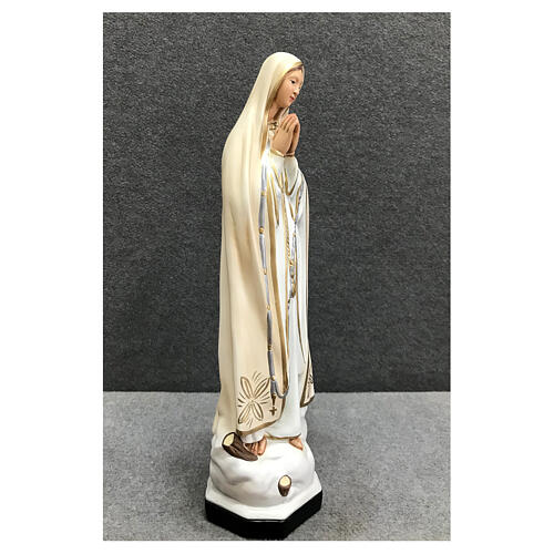 Statue Notre-Dame de Fatima détails dorés 40 cm résine peinte 5