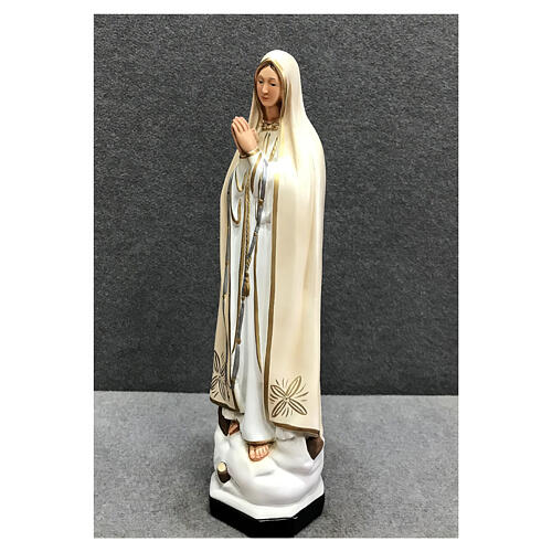 Statua Madonna di Fatima dettagli dorati 40 cm resina dipinta 3