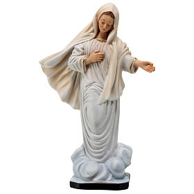 Statue of Our Lady of Medjugorje gold decorations 28 cm painted resin