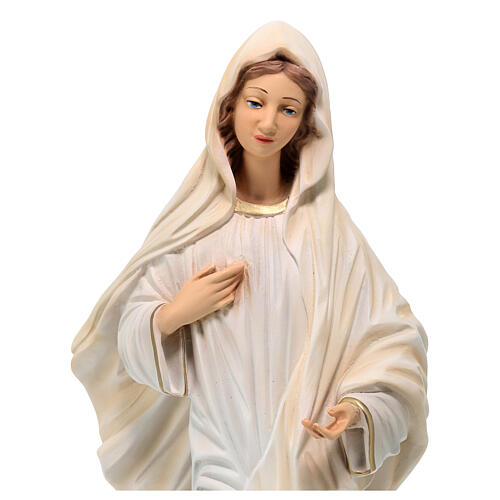Statue of Our Lady of Medjugorje clouds base 40 cm painted resin 2