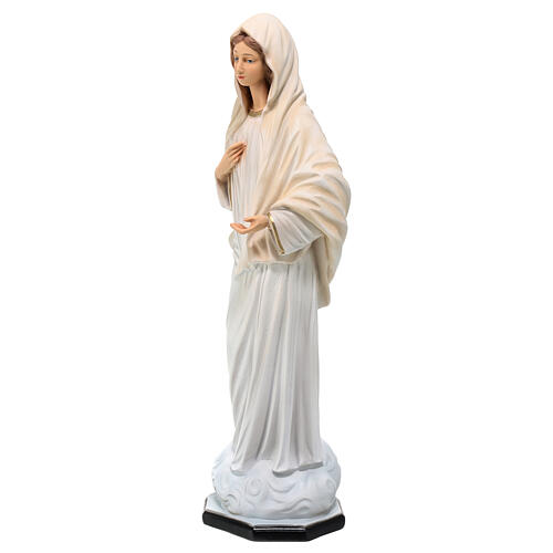 Statue of Our Lady of Medjugorje clouds base 40 cm painted resin 3