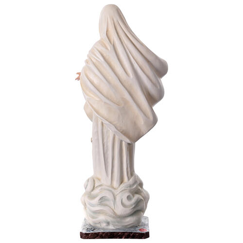Estatua Virgen Medjugorje vestido blanco 60 cm resina pintada 7