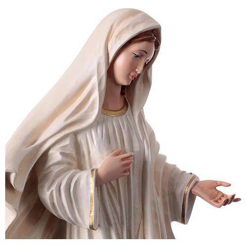 Statua Madonna Medjugorje abito bianco 60 cm resina dipinta 2
