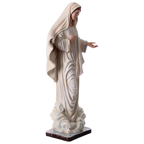 Imagem Nossa Senhora de Medjugorje veste branca resina pintada 60 cm 5