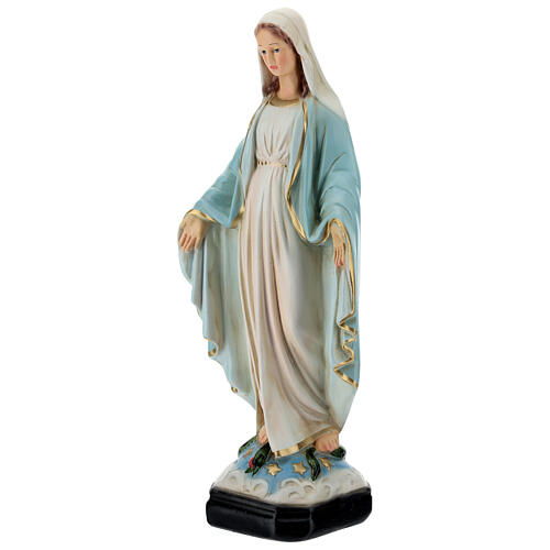 Estatua Virgen Milagrosa serpiente 25 cm resina pintada 3