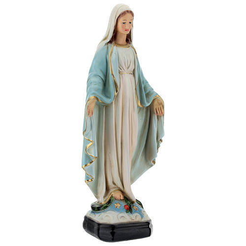 Estatua Virgen Milagrosa serpiente 25 cm resina pintada 4