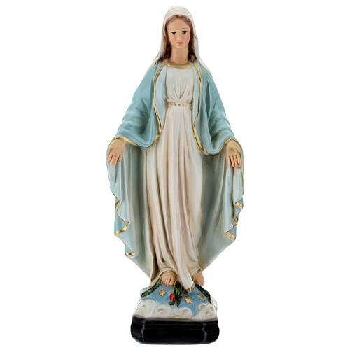 Statue Vierge Miraculeuse avec serpent 25 cm résine peinte 1