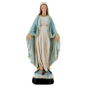 Statua Madonna Miracolosa serpente 25 cm resina dipinta