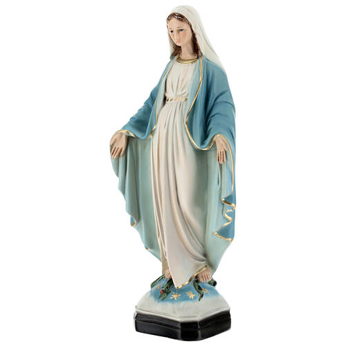Statue Vierge Miraculeuse étoiles dorés 30 cm résine peinte 2