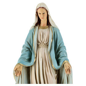 Statue Vierge Miraculeuse manteau bleu 35 cm résine peinte