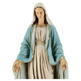 Statua Madonna Miracolosa manto azzurro 35 cm resina dipinta