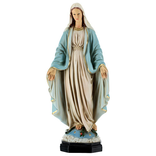 Figura Cudowna Madonna płaszcz błękitny 35 cm żywica malowana 1