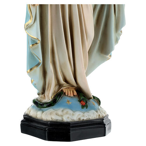 Imagem Nossa Senhora das Graças manto azul claro detalhes dourados resina pintada 35 cm 5