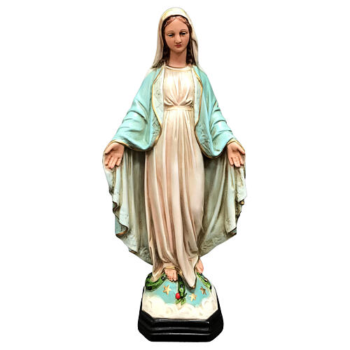 Statue of Our Lady of Miracles with snake 40 cm painted resin 1