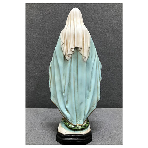 Estatua Virgen Milagrosa aplasta serpiente 40 cm resina pintada 5