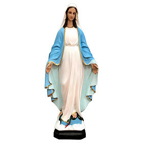 Statua Madonna Miracolosa vesti bianche 60 cm resina dipinta