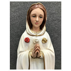 Figura Madonna Róża Mistyczna szczegóły złote 38 cm żywica malowana