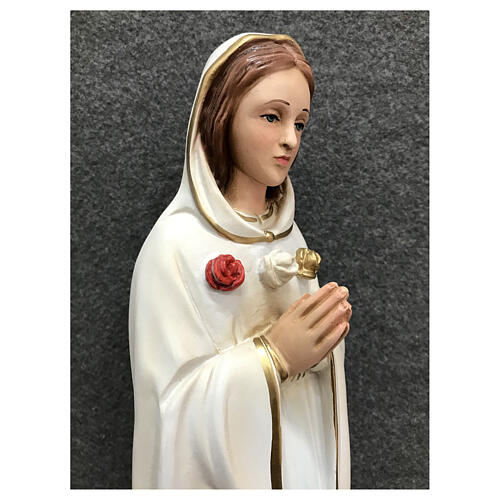 Figura Madonna Róża Mistyczna szczegóły złote 38 cm żywica malowana 4