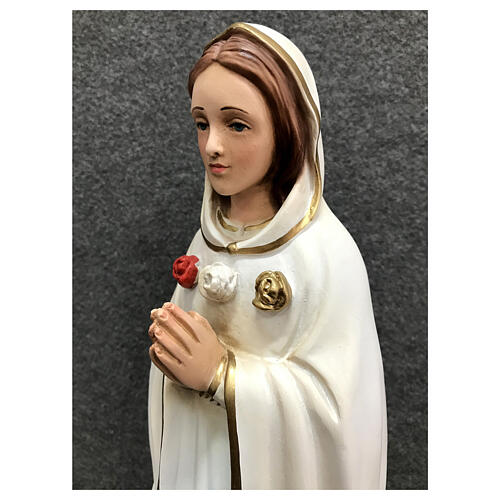 Imagem Nossa Senhora da Rosa Mística detalhes dourados resina 38 cm 6