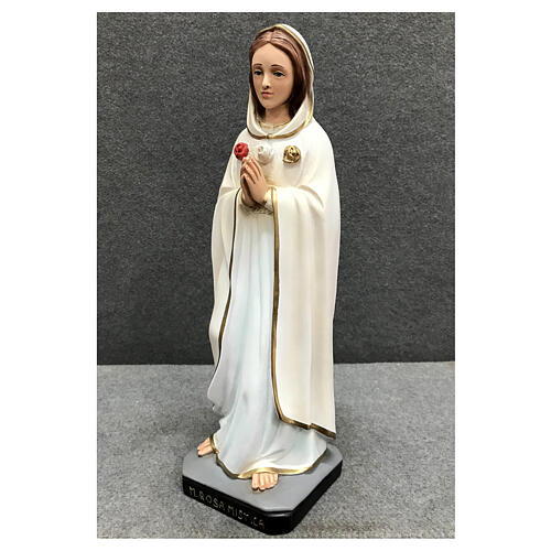 Our Lady Rosa Mystica statue 38 cm gold decor painted resin 3