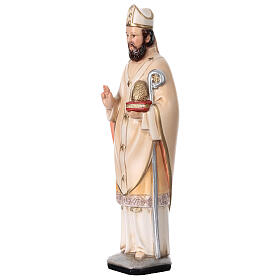 Estatua San Ambrosio símbolos episcopales 30 cm resina pintada