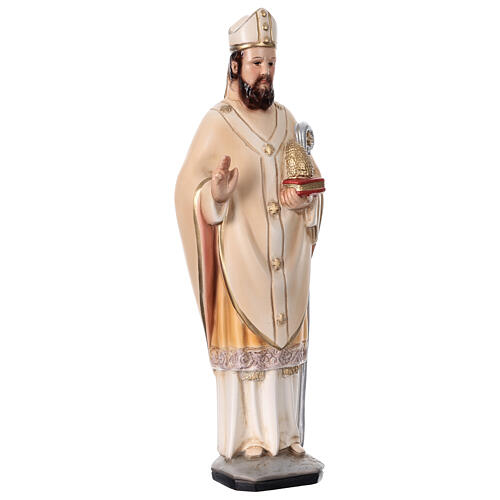 Estatua San Ambrosio símbolos episcopales 30 cm resina pintada 3