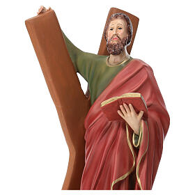 Estatua San Andrea cruz 44 cm resina pintada