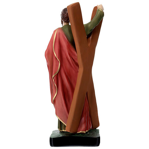 Estatua San Andrea cruz 44 cm resina pintada 5
